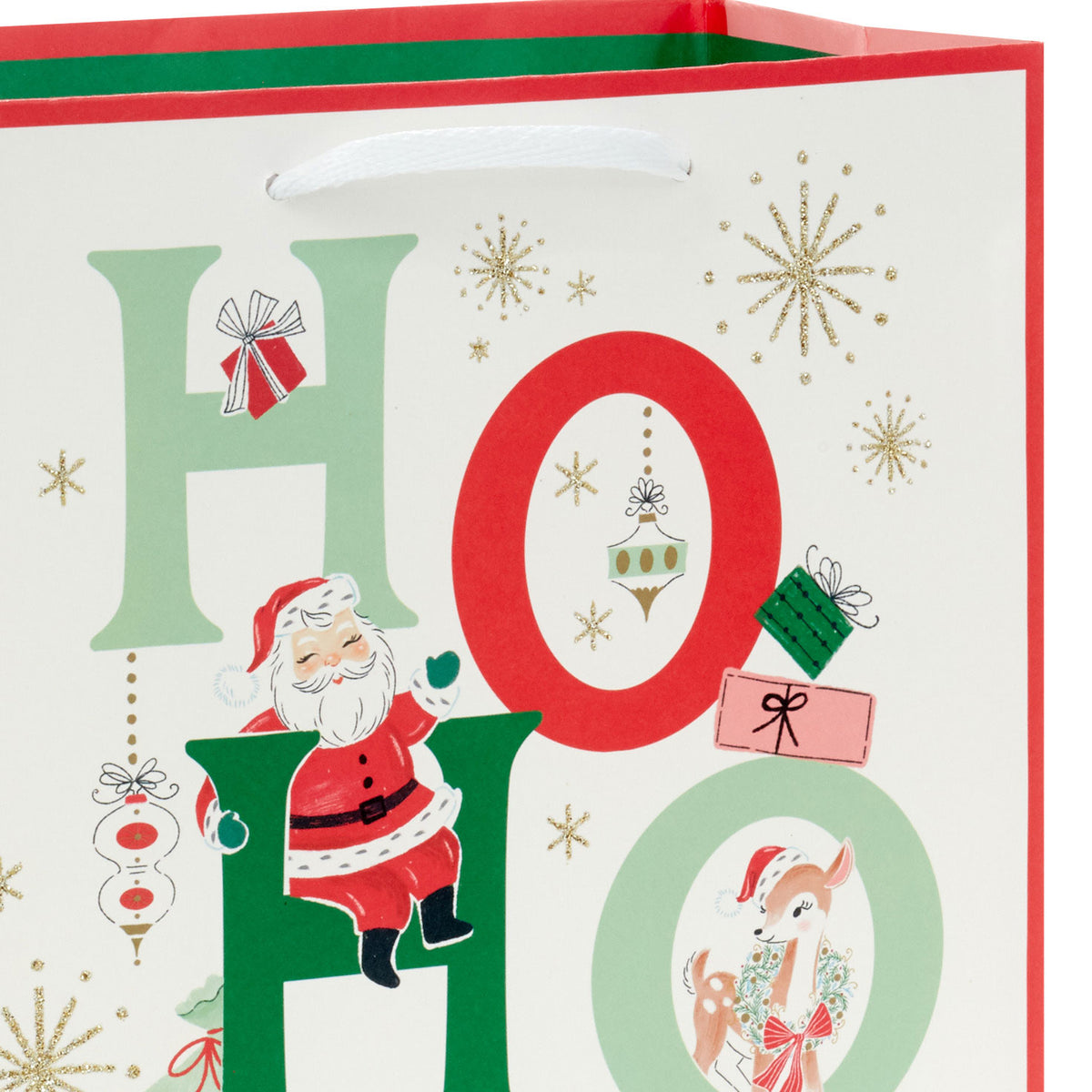 Hallmark 9.6'' Vintage Santa Ho Ho Ho Medium Christmas Gift Bag