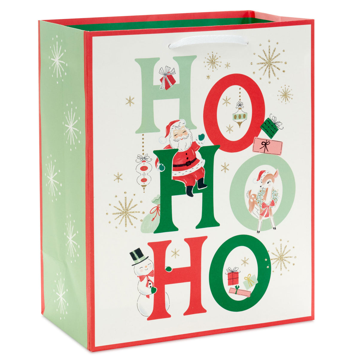 Hallmark 9.6'' Vintage Santa Ho Ho Ho Medium Christmas Gift Bag