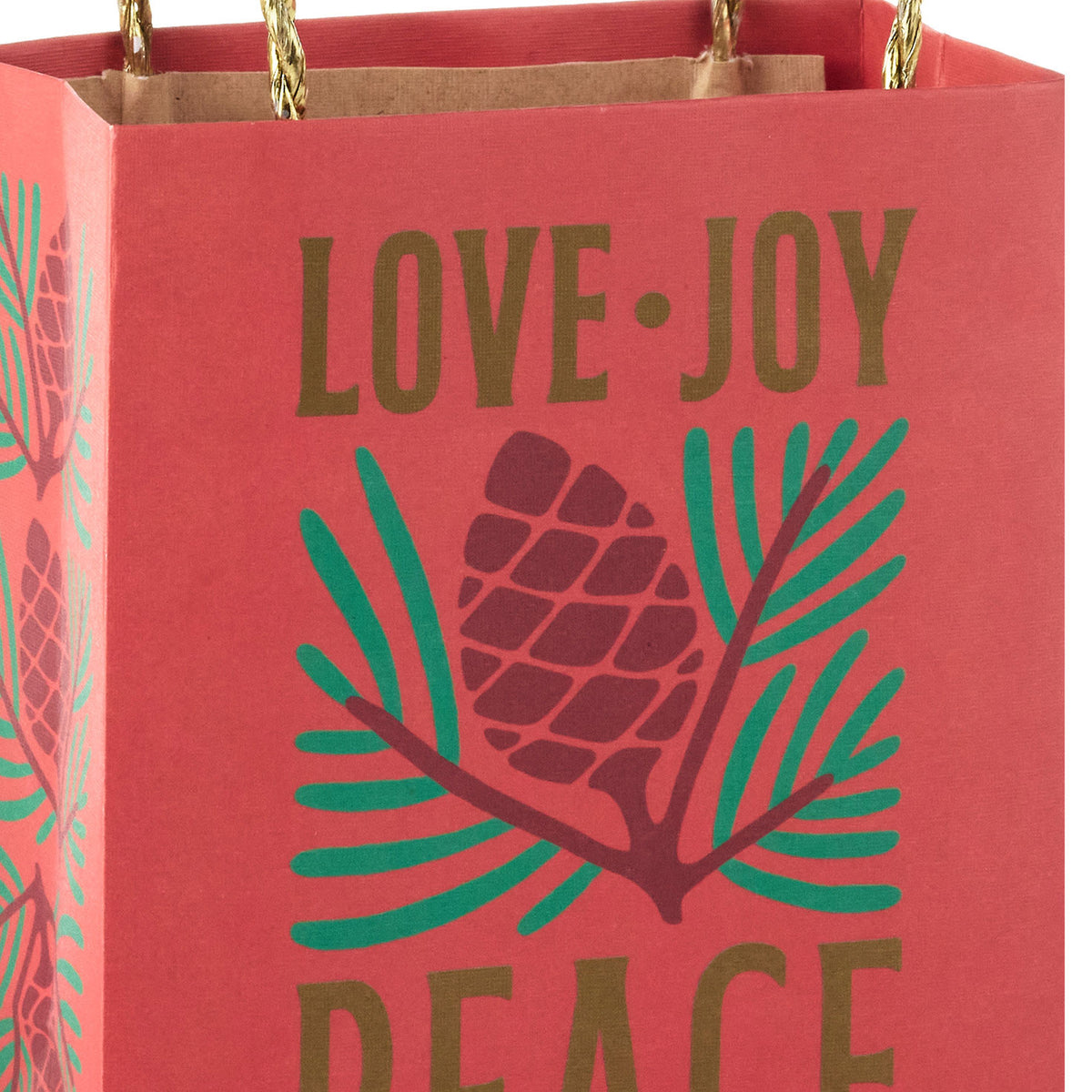 Hallmark 6.5'' Pine Cone on Red Small Christmas Gift Bag