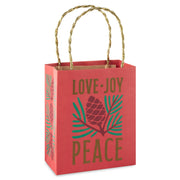 Hallmark 6.5'' Pine Cone on Red Small Christmas Gift Bag