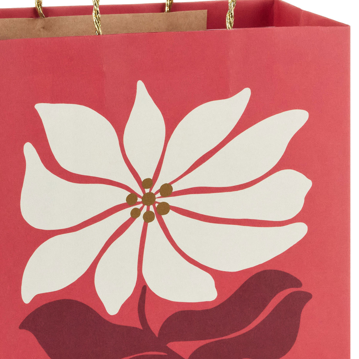 Hallmark 13'' Modern Poinsettia Red Large Christmas Gift Bag