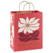 Hallmark 13'' Modern Poinsettia Red Large Christmas Gift Bag
