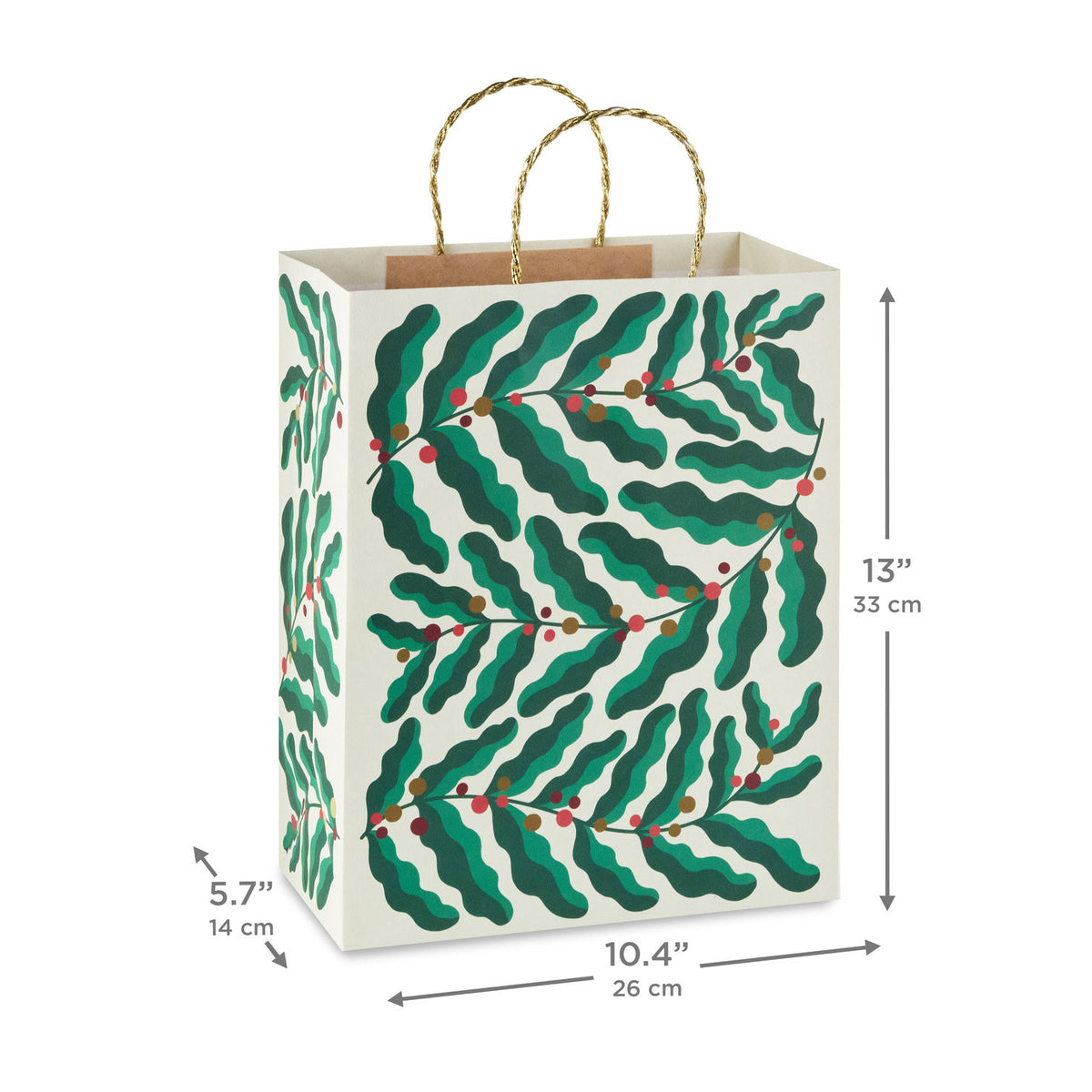 Hallmark 13'' Modern Holly Large Christmas Gift Bag