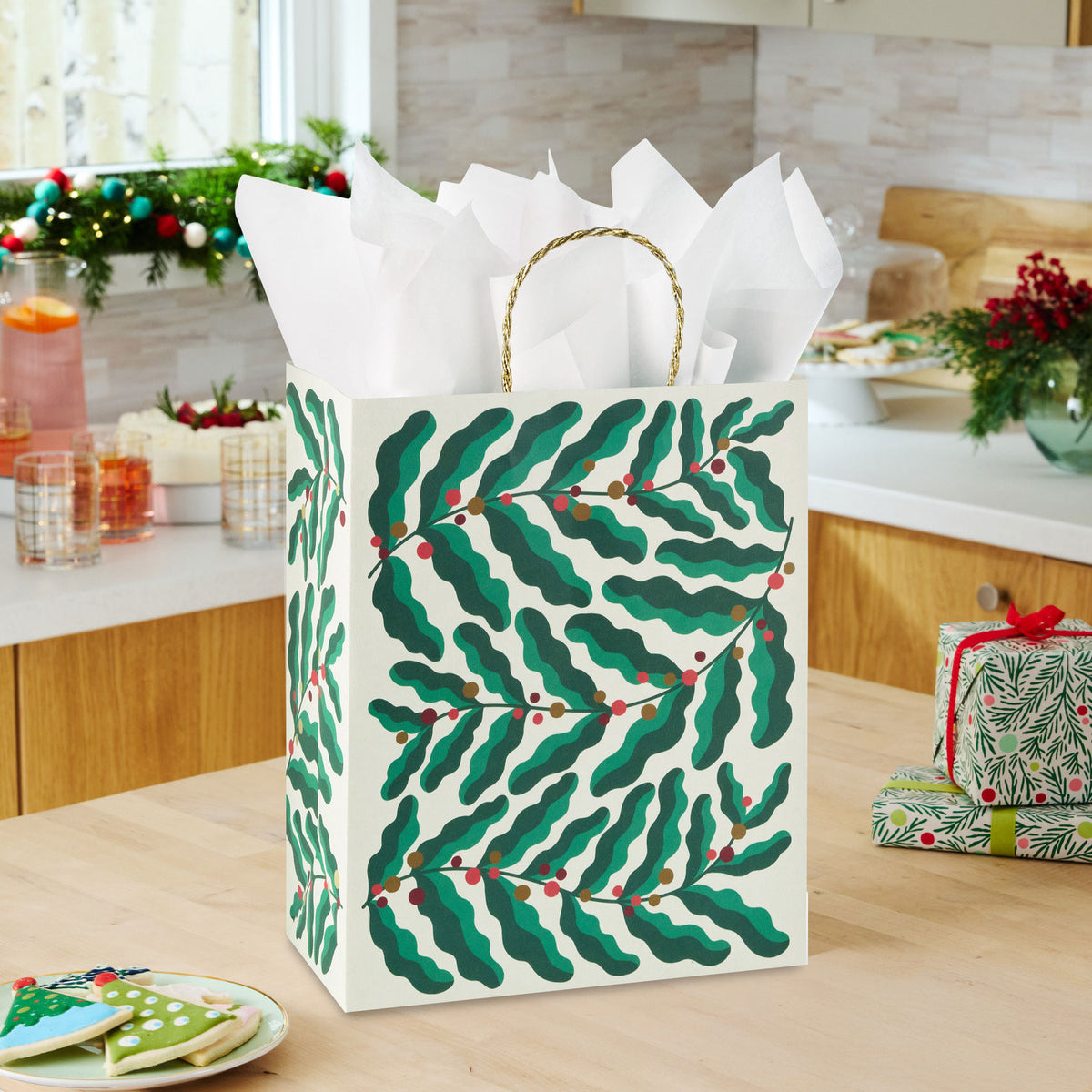 Hallmark 13'' Modern Holly Large Christmas Gift Bag