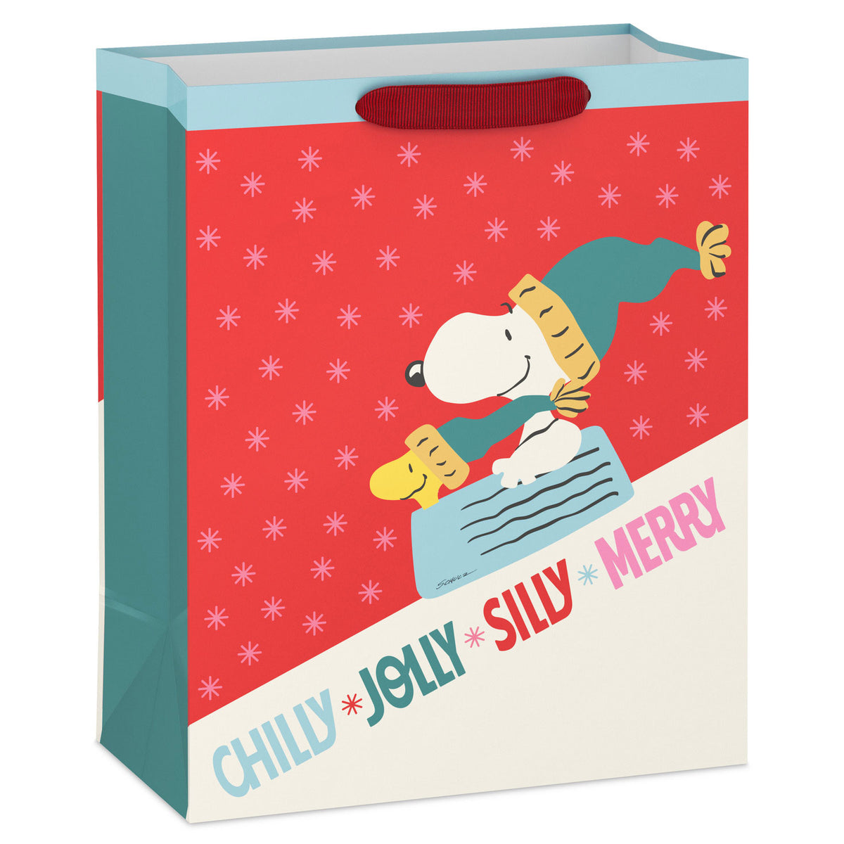 Hallmark 13'' Peanuts® Snoopy Sled Large Christmas Gift Bag