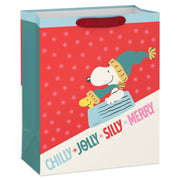 Hallmark 13'' Peanuts® Snoopy Sled Large Christmas Gift Bag