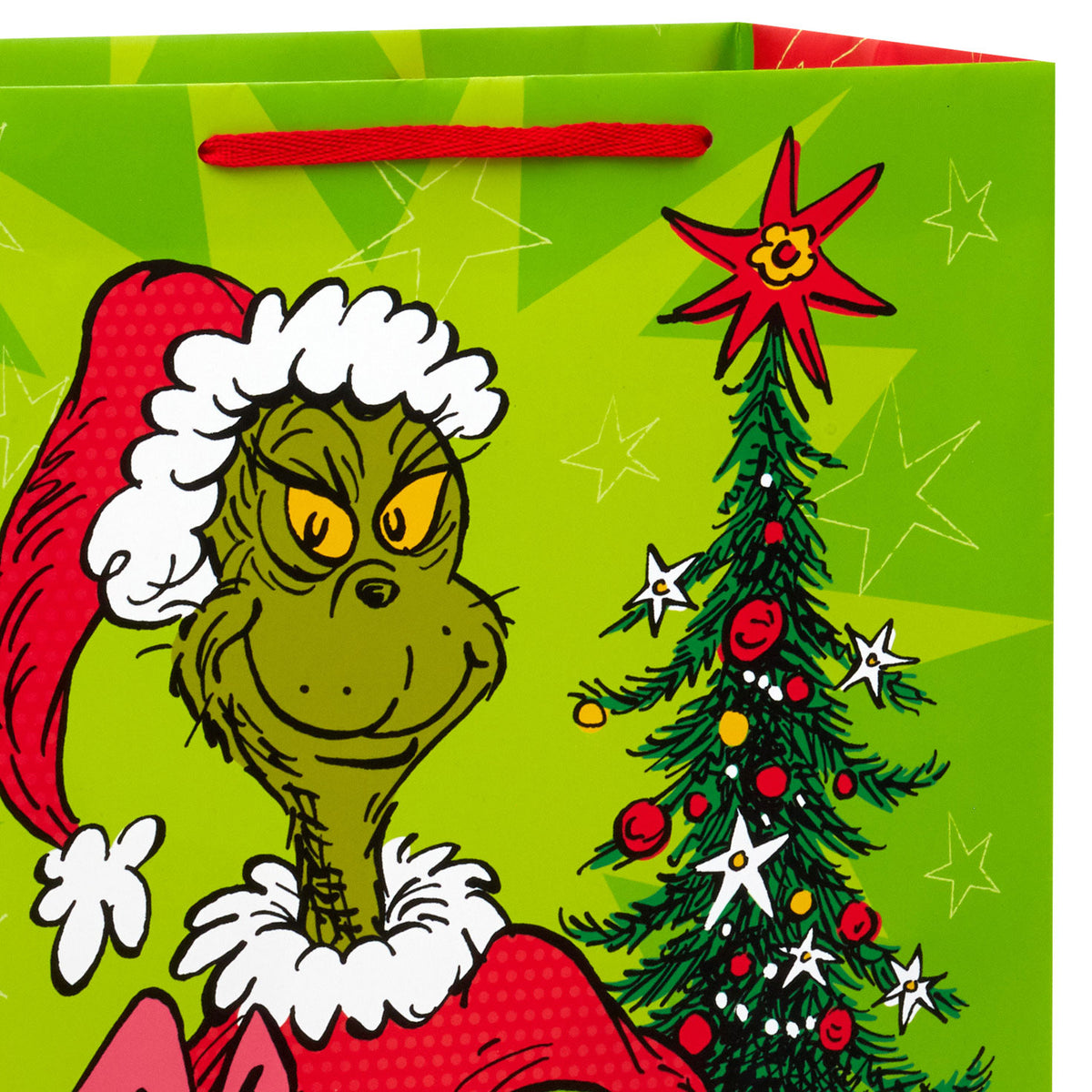 Hallmark 13'' Dr. Seuss's How the Grinch Stole Christmas!™ Grinch With Present Large Christmas Gift Bag