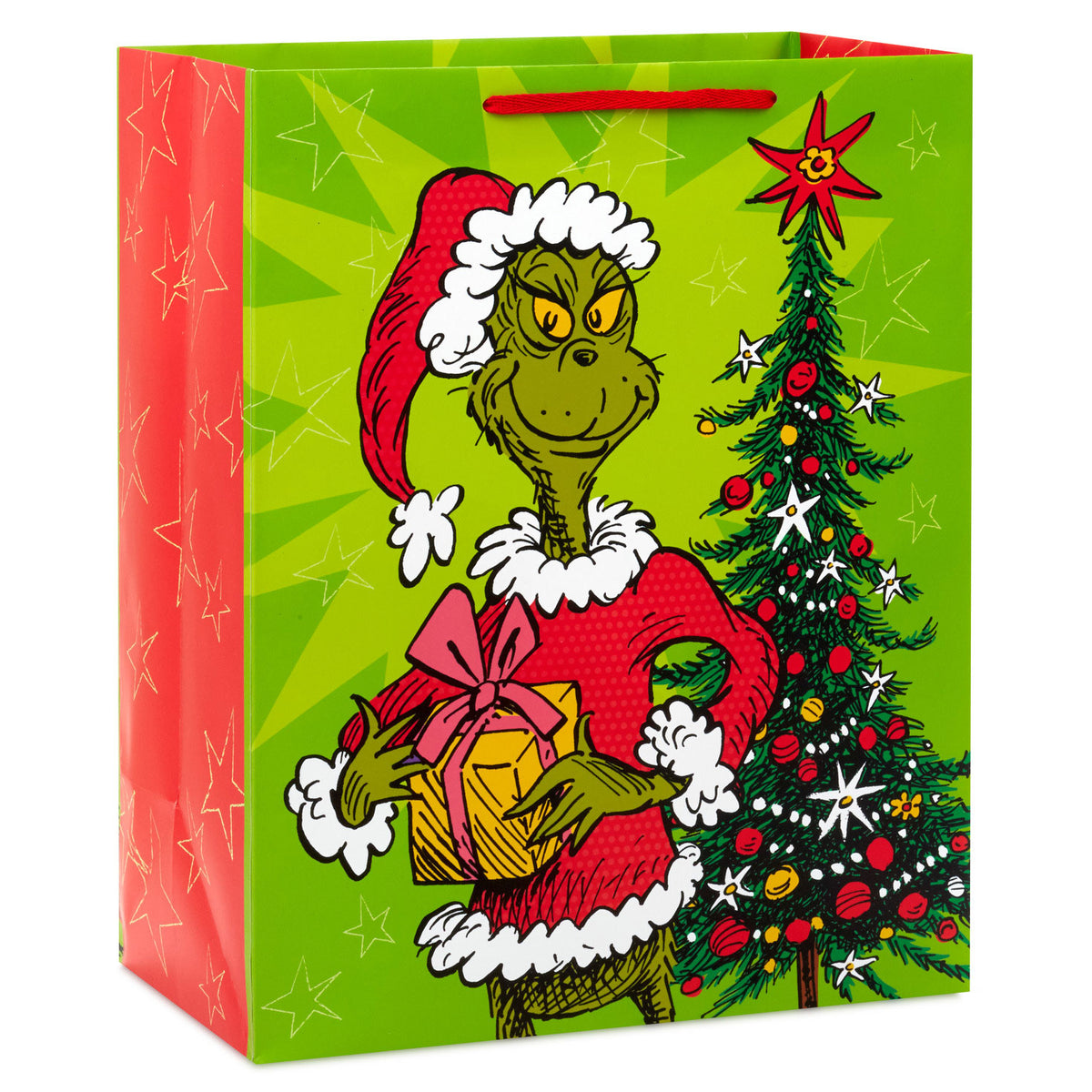 Hallmark 13'' Dr. Seuss's How the Grinch Stole Christmas!™ Grinch With Present Large Christmas Gift Bag
