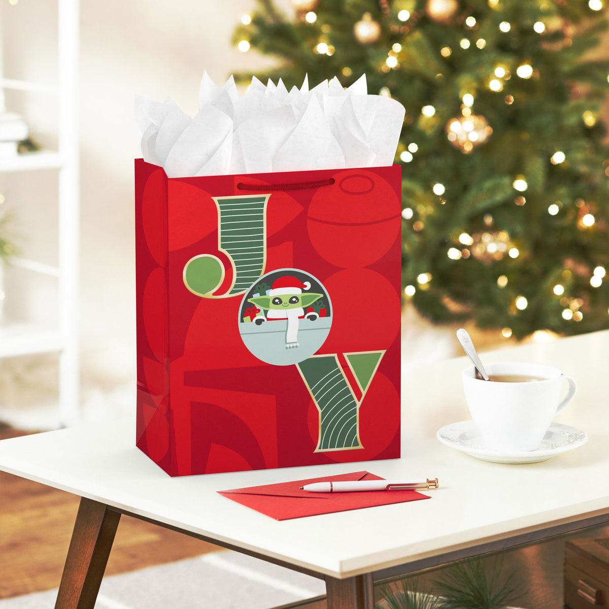 Hallmark 13'' Star Wars: The Mandalorian™ Grogu™ Joy Large Christmas Gift Bag