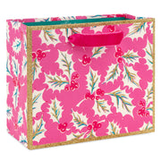 Hallmark 5.5'' Lacey Chabert Collection Jolly Holly on Pink Small Christmas Gift Bag