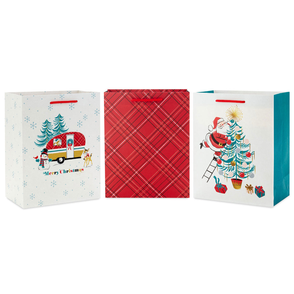 Hallmark 8.8'' Old-Fashioned 3-Pack Assortment Medium Christmas Gift Bags