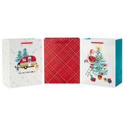 Hallmark 8.8'' Old-Fashioned 3-Pack Assortment Medium Christmas Gift Bags