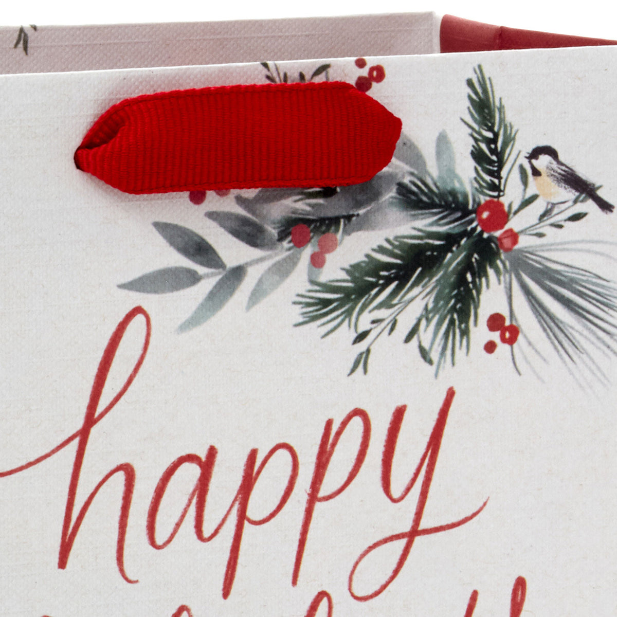 Hallmark 6.5'' Happy Holidays on White Small Gift Bag