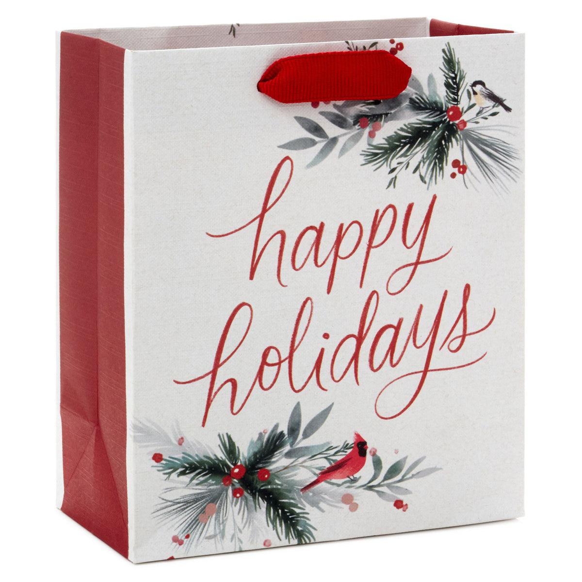 Hallmark 6.5'' Happy Holidays on White Small Gift Bag
