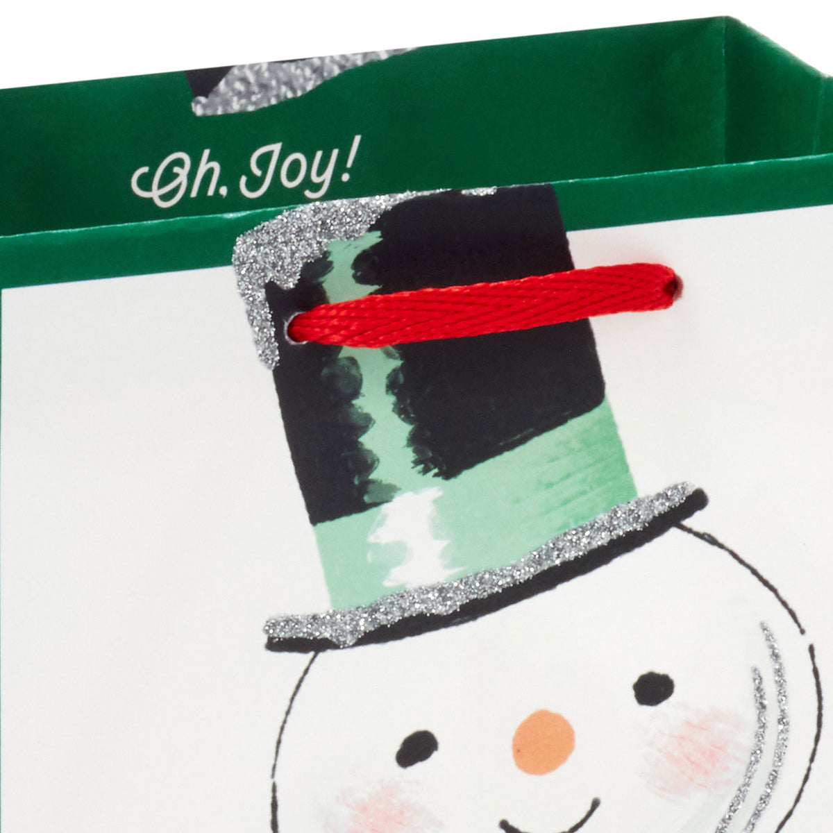 Hallmark 6.5'' Smiling Snowman on White Small Holiday Gift Bag