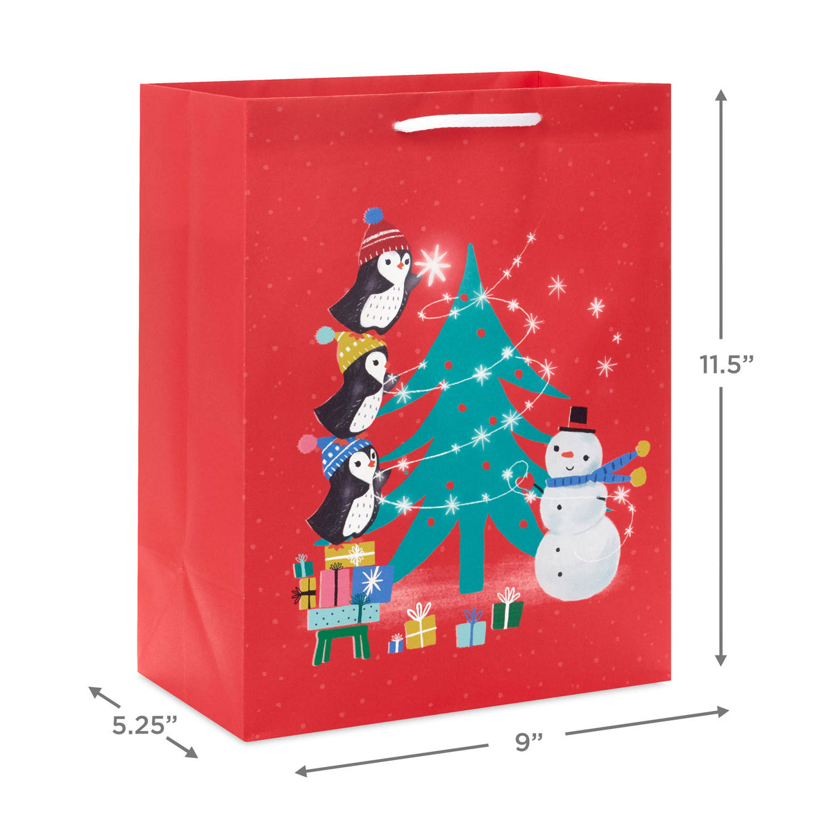 Hallmark 11.5'' Penguin Holiday Fun 2-Pack Large Gift Bag Bundle