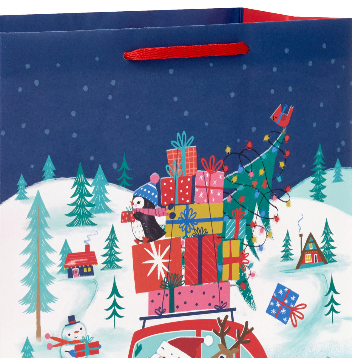 Hallmark 11.5'' Penguin Holiday Fun 2-Pack Large Gift Bag Bundle