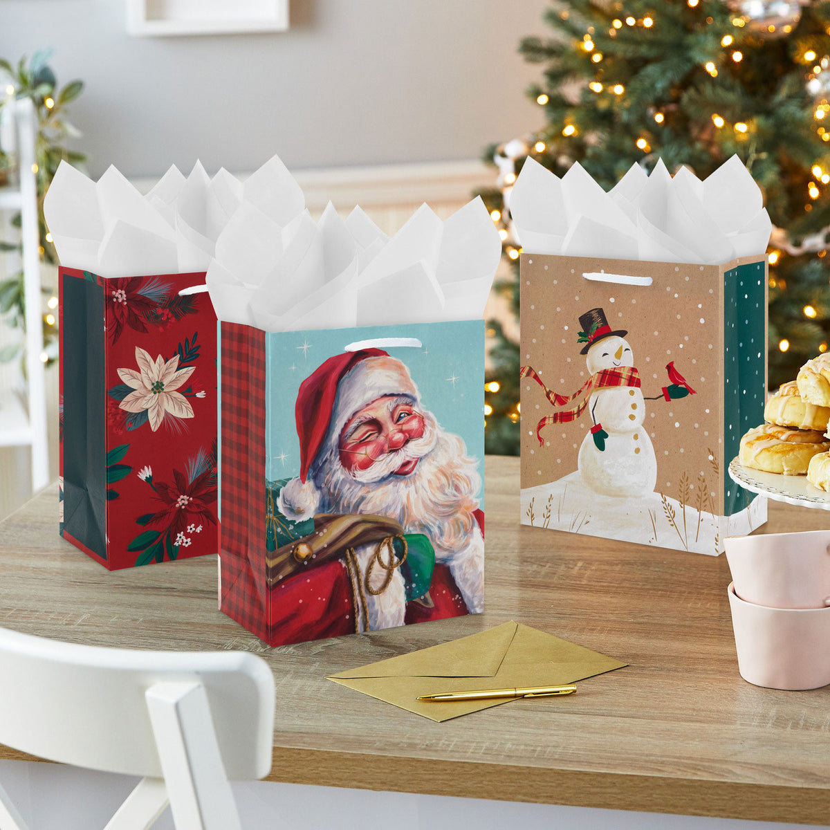 Hallmark 8.8'' Christmas Traditions 6-Pack Assortment Medium Gift Bag Bundle