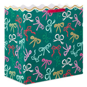 Hallmark 15'' Lacey Chabert Collection Bows on Green Extra-Deep Christmas Gift Bag