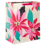Hallmark 13'' Lacey Chabert Collection Pink Poinsettias Large Christmas Gift Bag