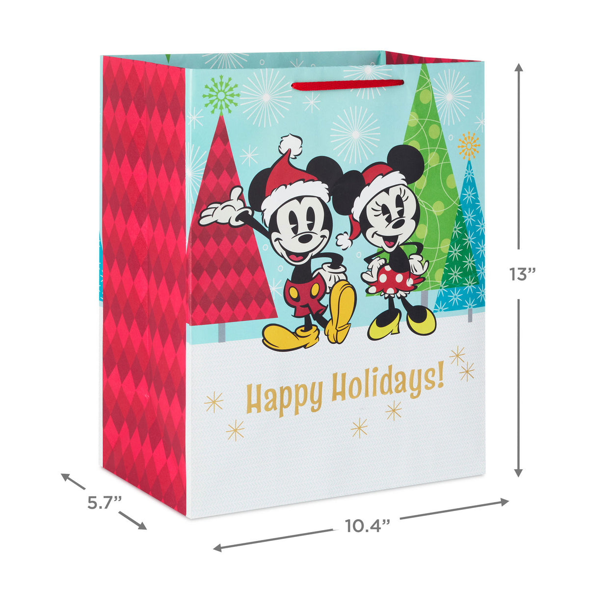 Hallmark 13'' Disney Mickey and Minnie Large Christmas Gift Bag