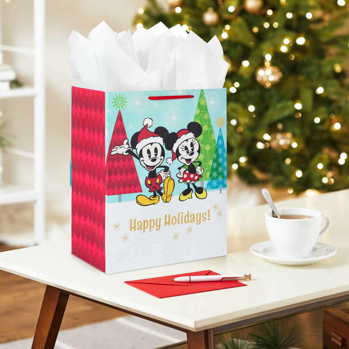 Hallmark 13'' Disney Mickey and Minnie Large Christmas Gift Bag