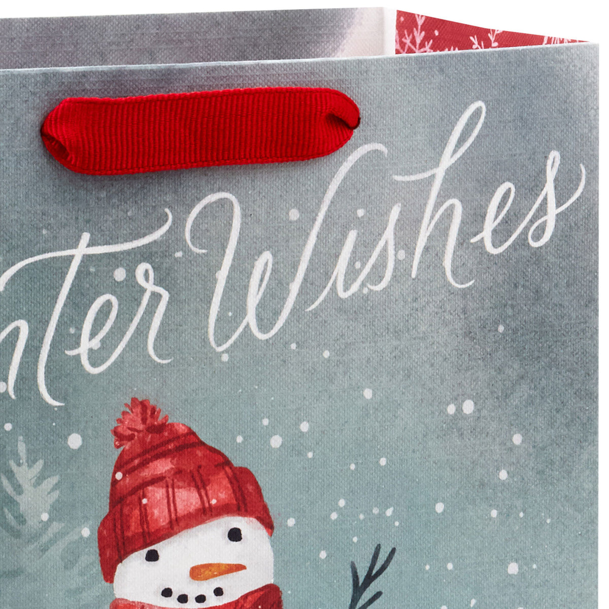 Hallmark 9.6'' Winter Wishes Snowman on Gray Medium Holiday Gift Bag