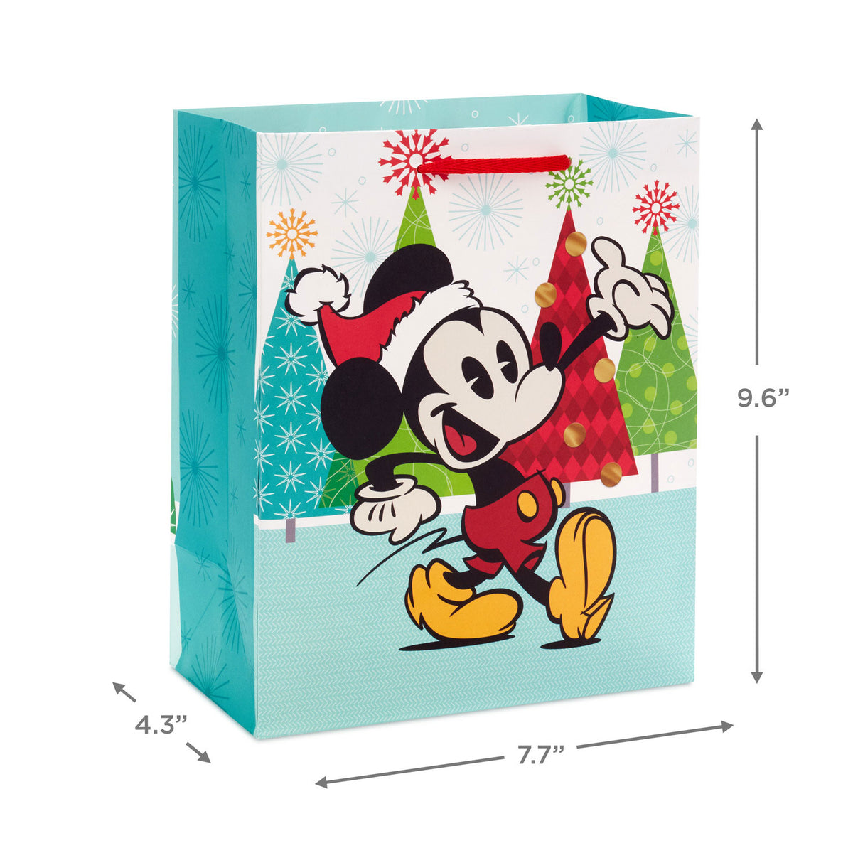 Hallmark 9.6'' Disney Vintage Mickey Mouse Medium Christmas Gift Bag