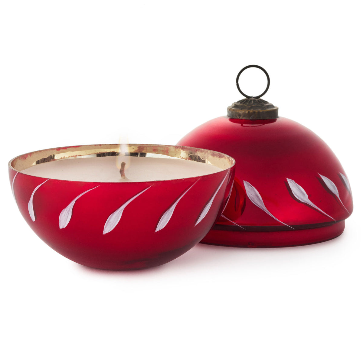 Hallmark Red Glass Ball Ornament Pine-Scented Candle, 4''