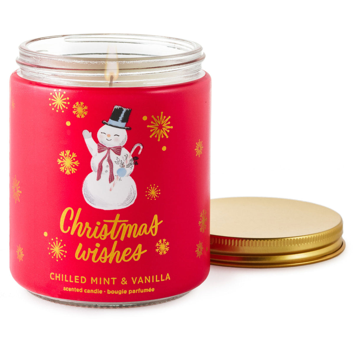 Hallmark Christmas Wishes Chilled Mint and Vanilla Scented Jar Candle, 7 oz.