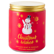 Hallmark Christmas Wishes Chilled Mint and Vanilla Scented Jar Candle, 7 oz.