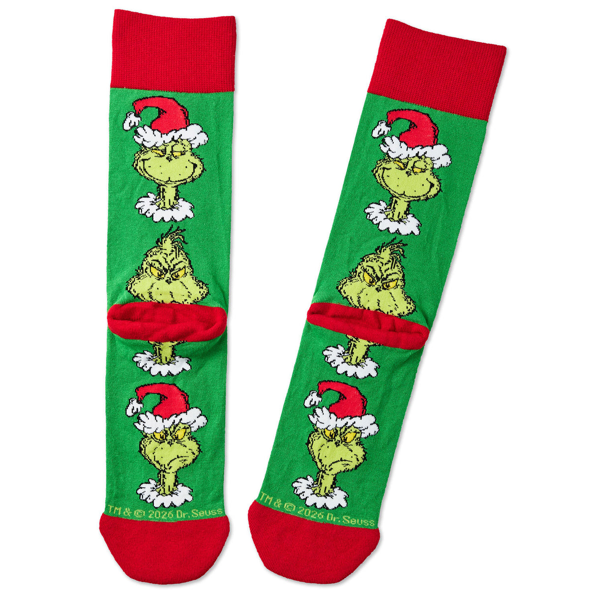 Hallmark Dr. Seuss's How the Grinch Stole Christmas!™ Grinch Smirks Novelty Crew Socks