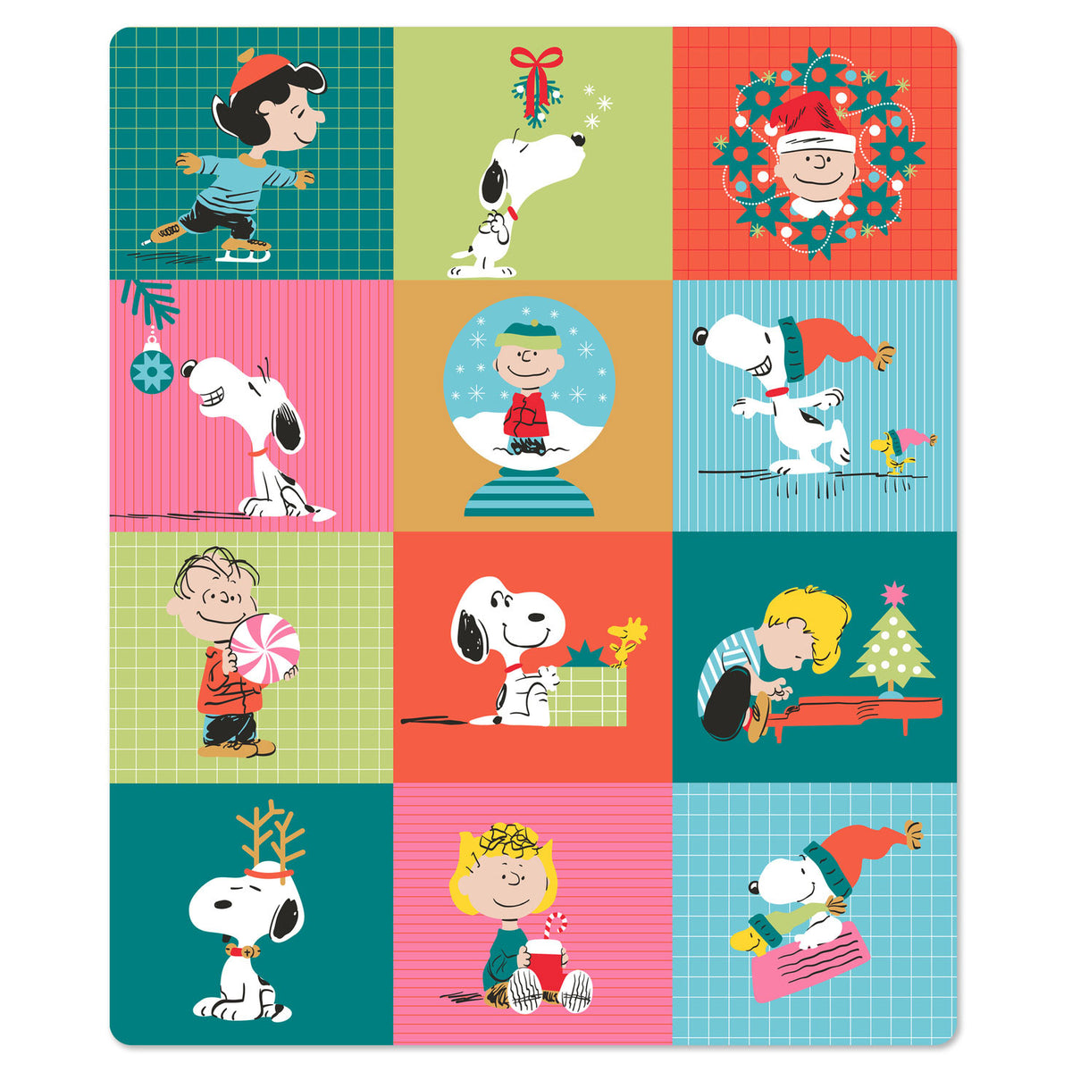 Hallmark Peanuts® Holiday Patchwork Throw Blanket, 50x60