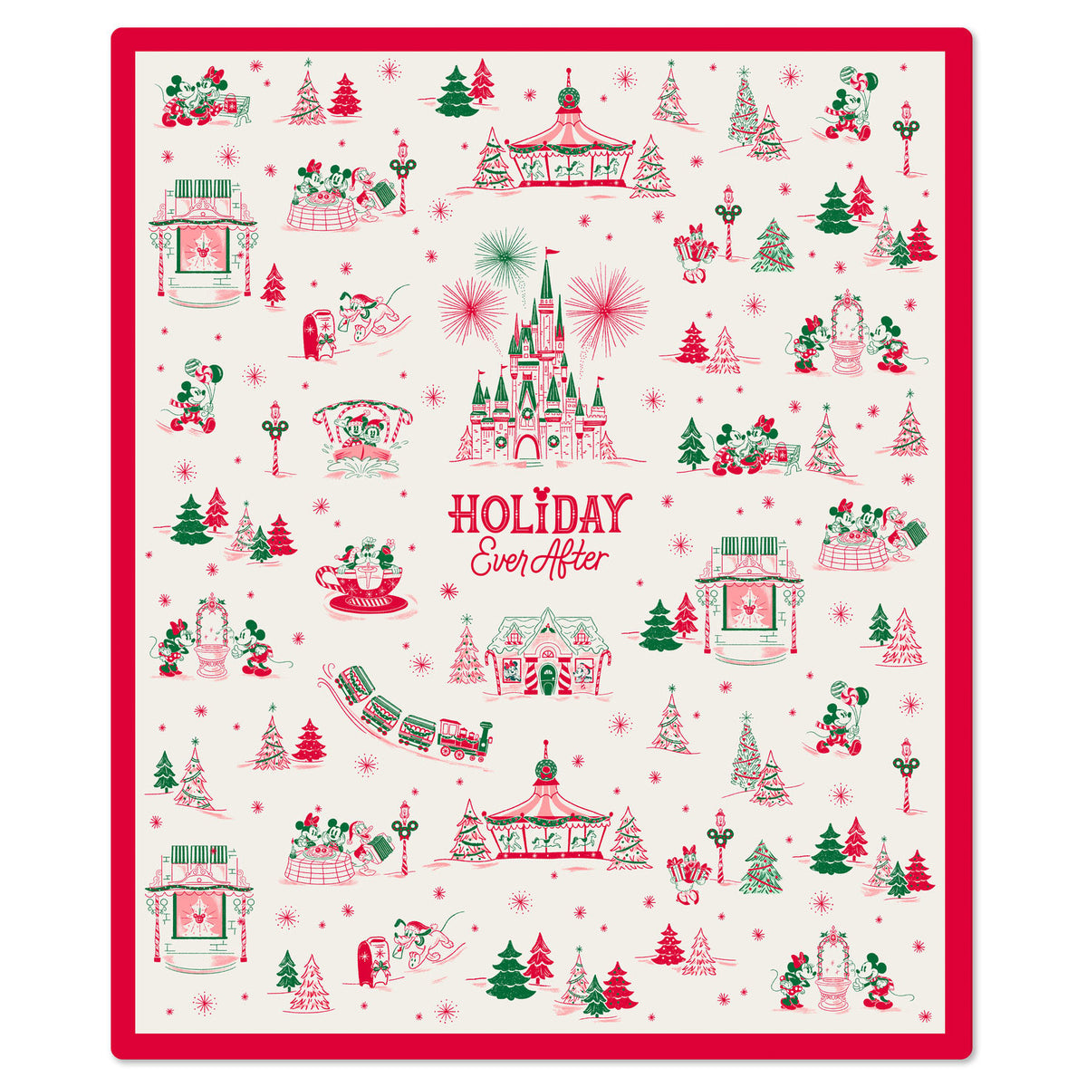 Hallmark Hallmark & Disney Holiday Ever After Throw Blanket, 50x60