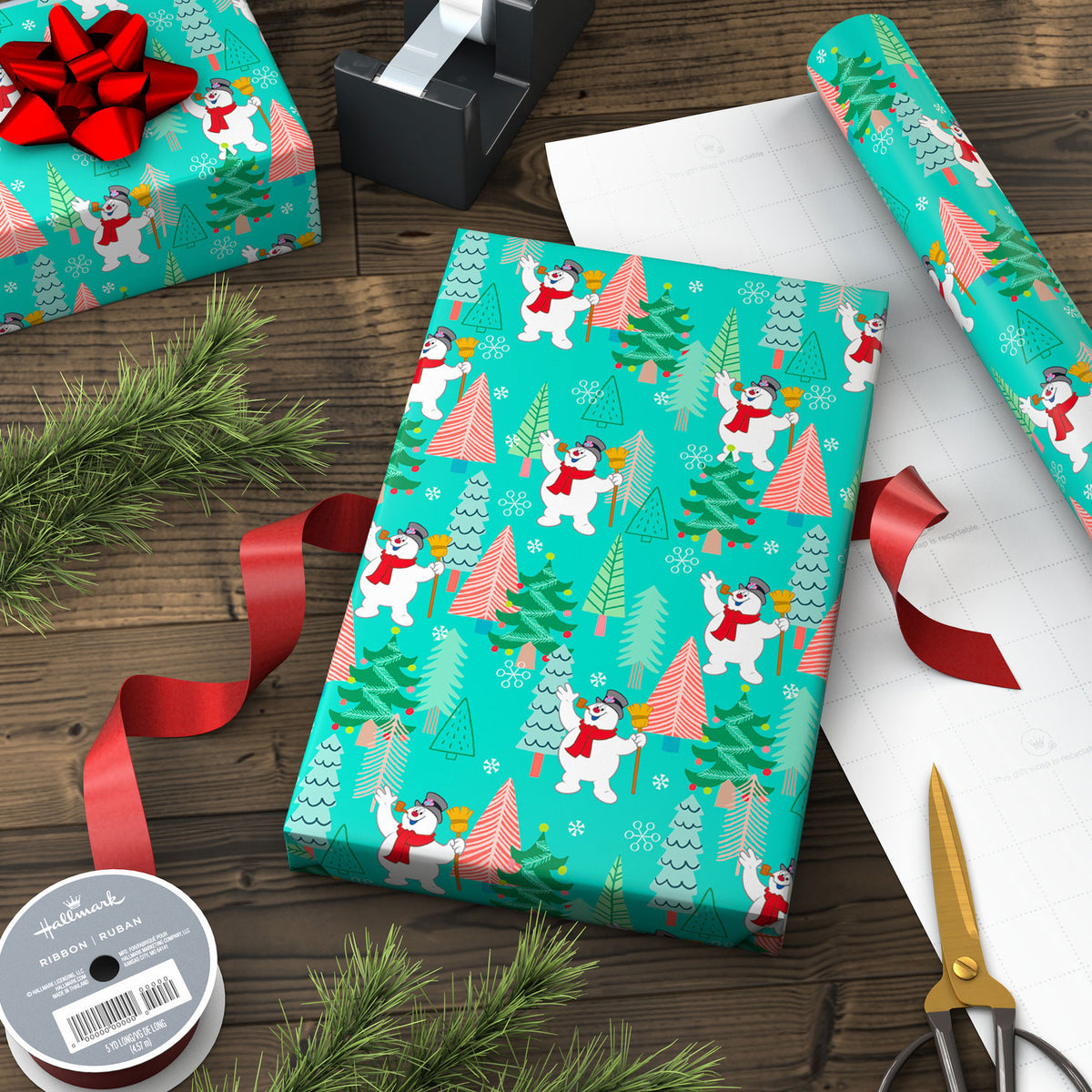 Hallmark Frosty the Snowman™ Jumbo Christmas Wrapping Paper, 70 sq. ft.