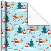Hallmark Santa and Penguin Friends Jumbo Christmas Wrapping Paper, 90 sq. ft.