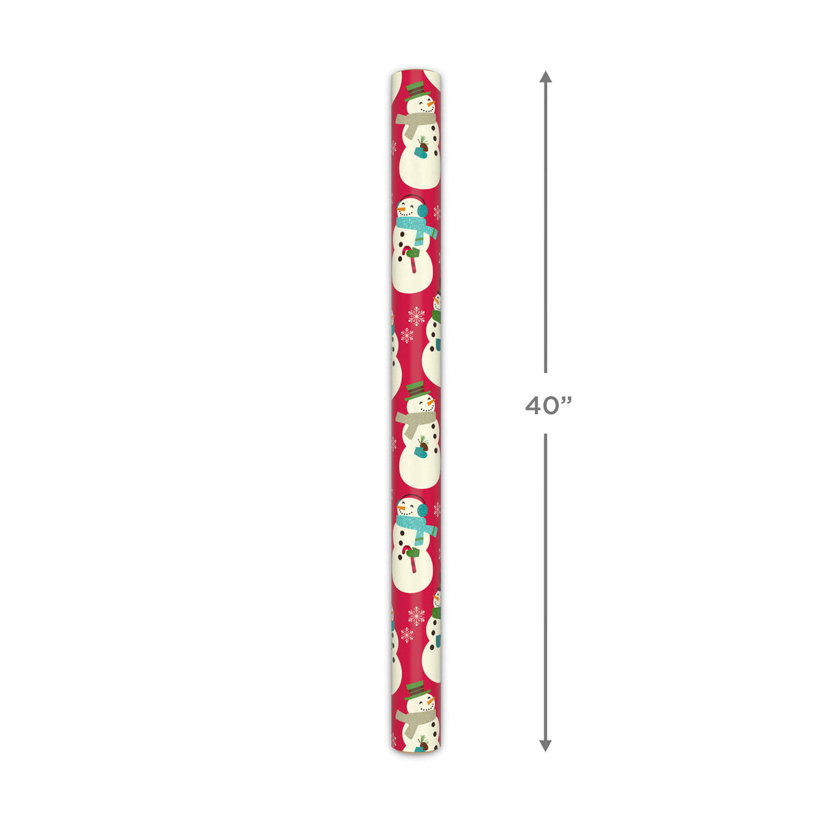 Hallmark Snowmen on Red Jumbo Christmas Wrapping Paper, 90 sq. ft.