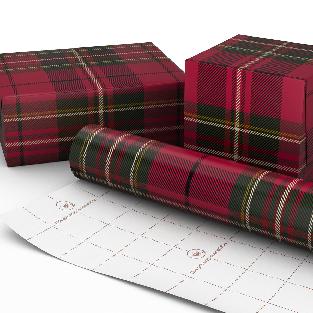 Hallmark Classic Red Plaid Jumbo Christmas Wrapping Paper Roll, 90 sq. ft.