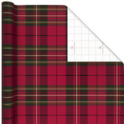 Hallmark Classic Red Plaid Jumbo Christmas Wrapping Paper Roll, 90 sq. ft.