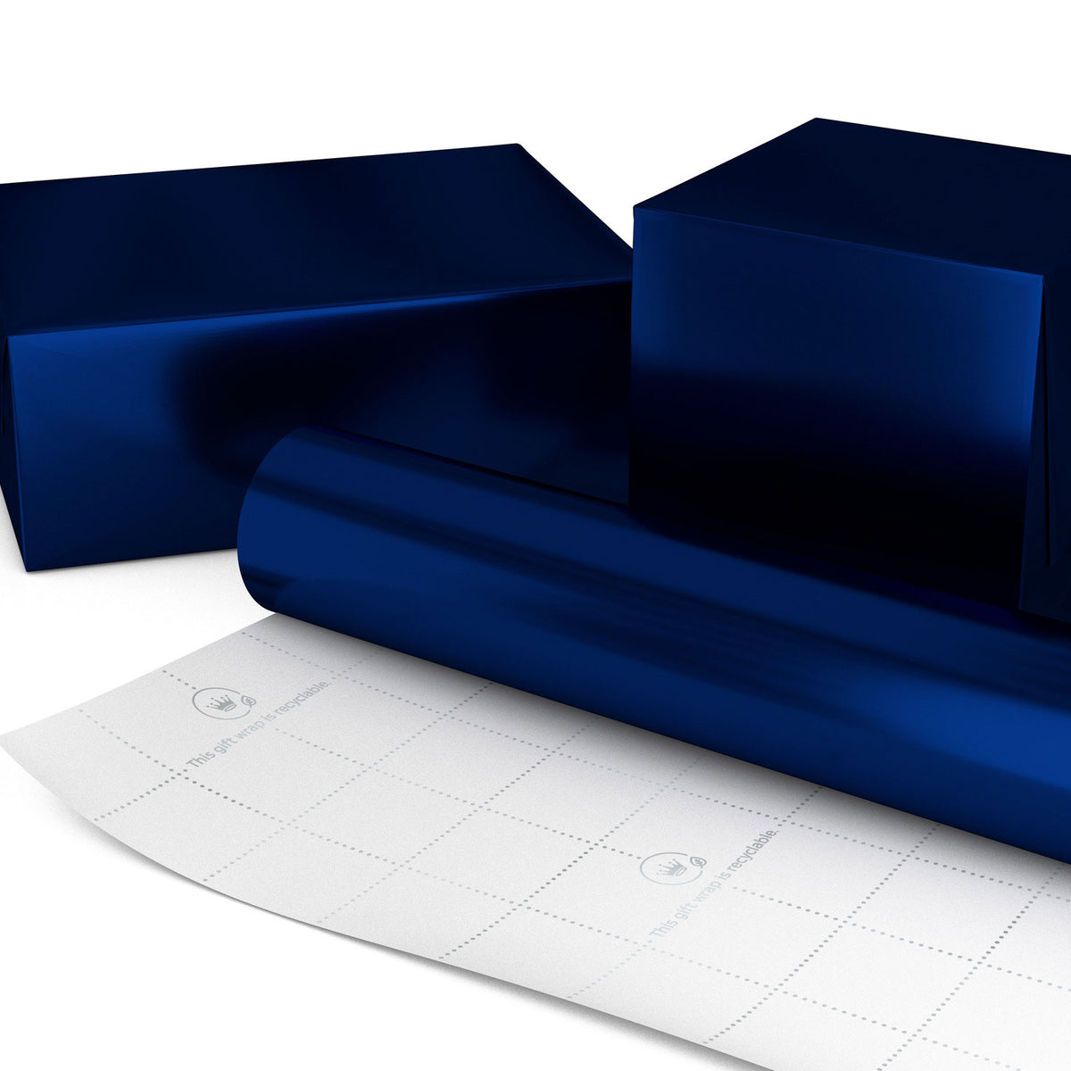 Hallmark Holographic Blue Foil Jumbo Holiday Wrapping Paper Roll, 54 sq. ft.
