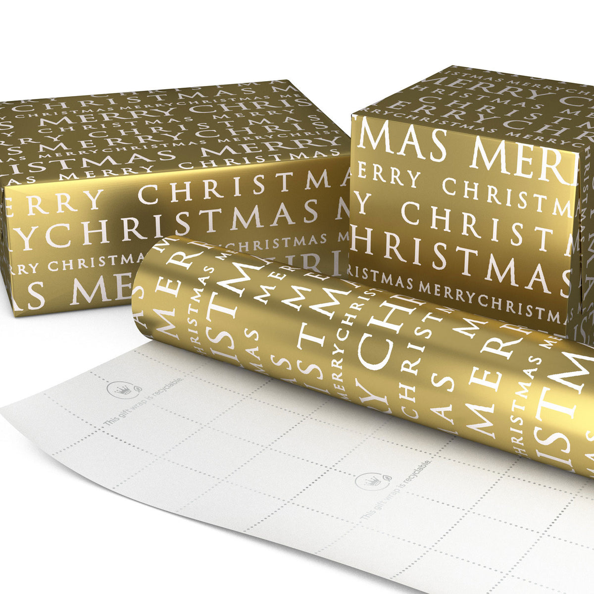 Hallmark Holographic Gold Foil Jumbo Christmas Wrapping Paper Roll, 54 sq. ft.