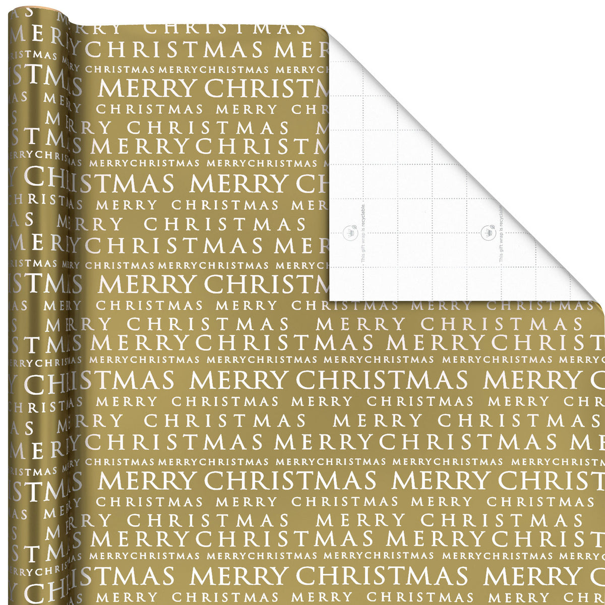 Hallmark Holographic Gold Foil Jumbo Christmas Wrapping Paper Roll, 54 sq. ft.