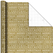 Hallmark Holographic Gold Foil Jumbo Christmas Wrapping Paper Roll, 54 sq. ft.