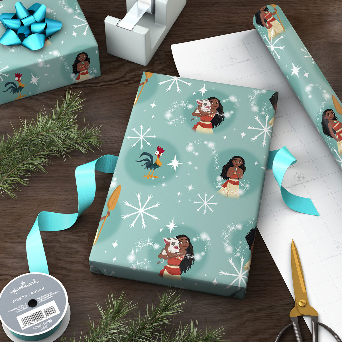 Hallmark Disney Moana Jumbo Christmas Wrapping Paper Roll, 70 sq. ft.