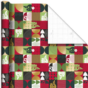 Hallmark Star Wars: The Mandalorian™ Grogu™, Gold and Green Christmas Wrapping Paper Roll, 35 sq. ft.