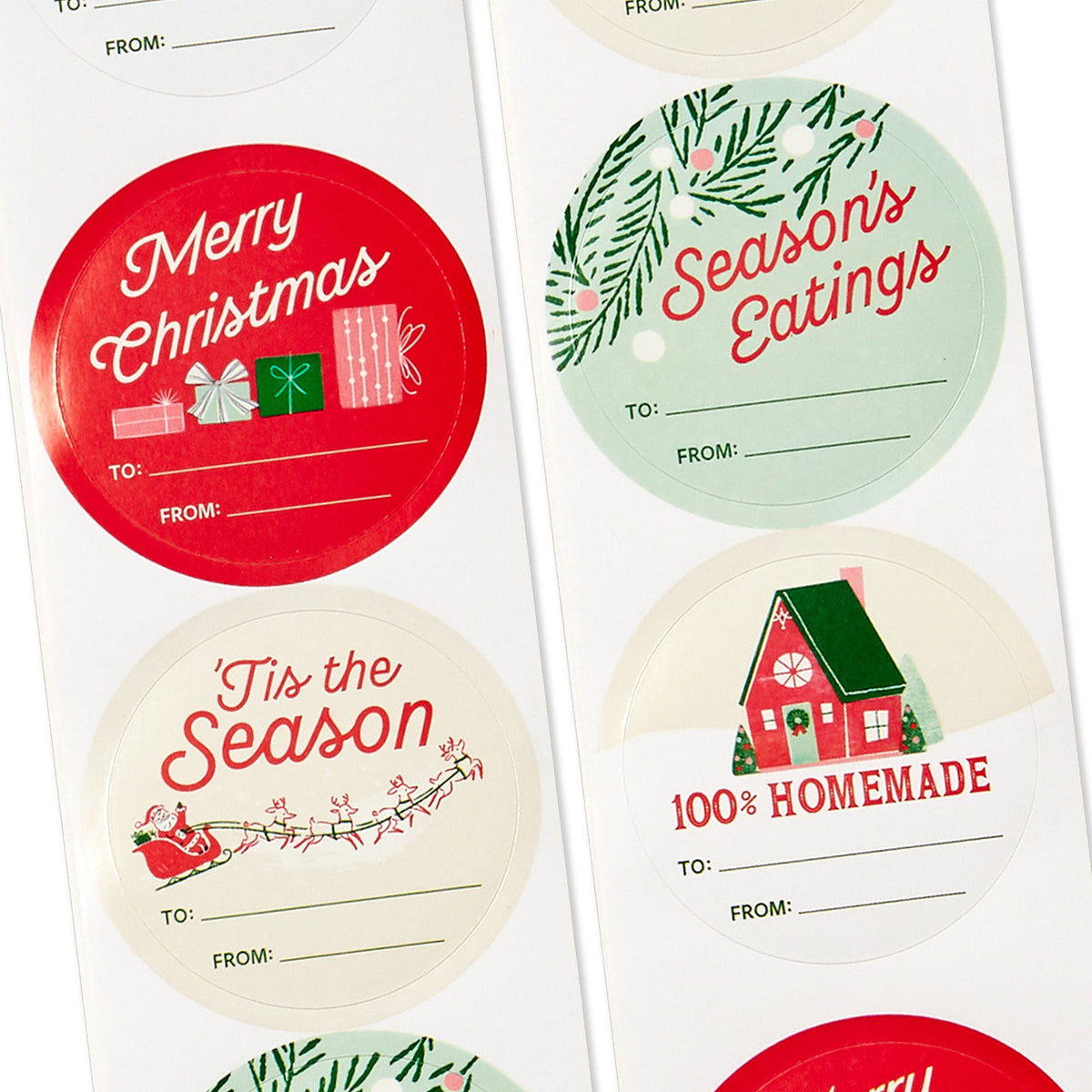 Hallmark Made With Love Christmas Gift Tag Stickers, Roll of 27