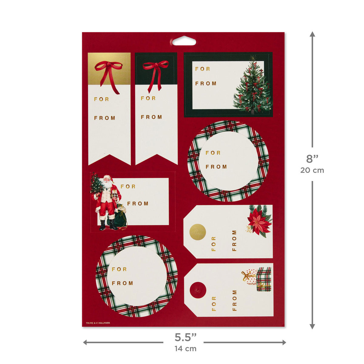 Hallmark Classic Icons Christmas Gift Tag Stickers, 12 sheets