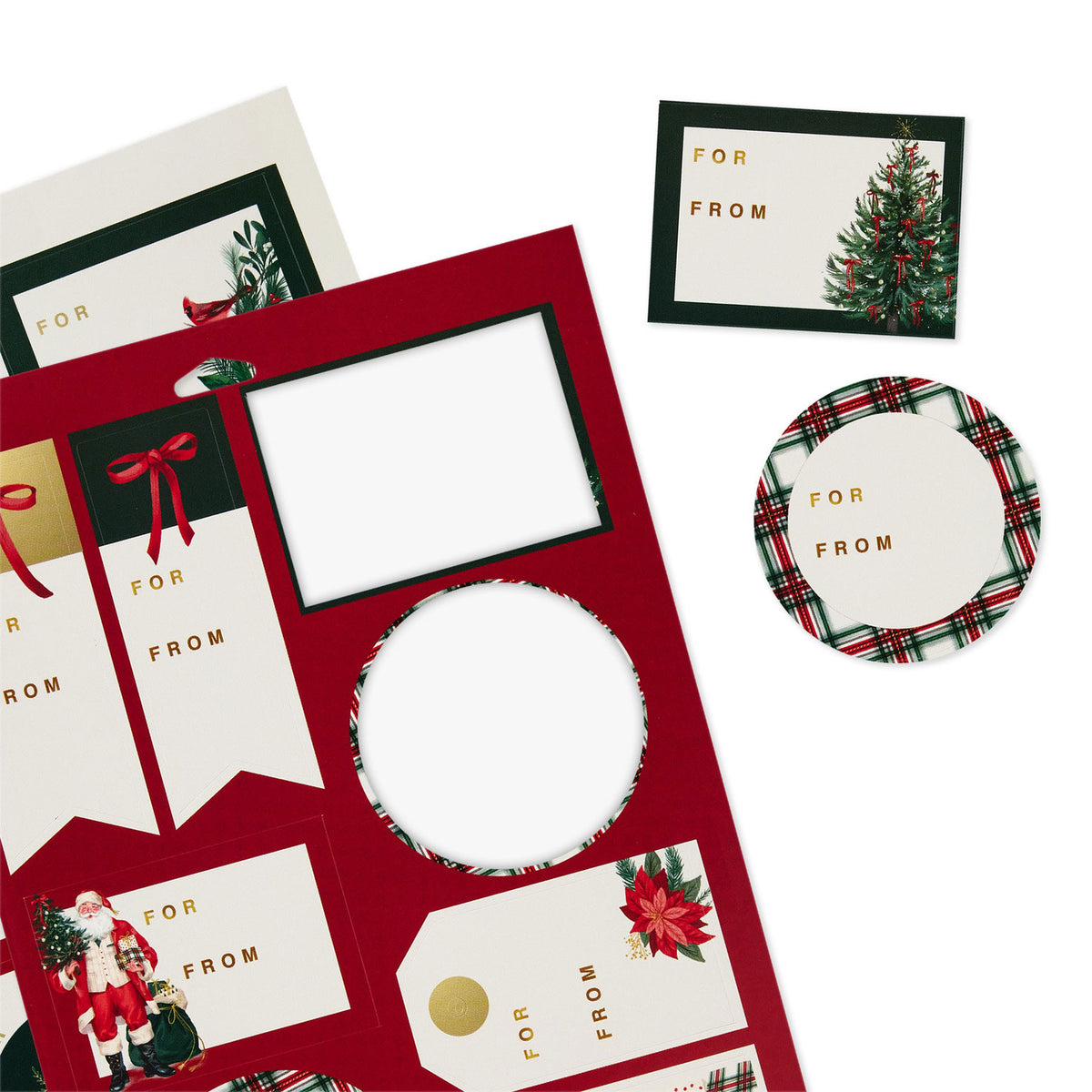 Hallmark Classic Icons Christmas Gift Tag Stickers, 12 sheets
