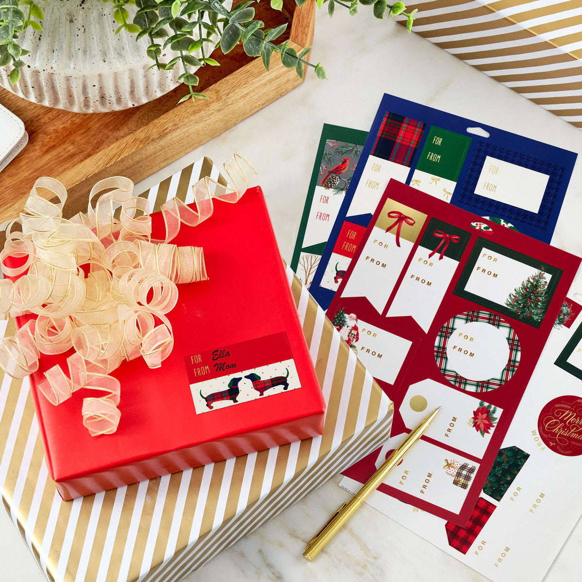 Hallmark Classic Icons Christmas Gift Tag Stickers, 12 sheets