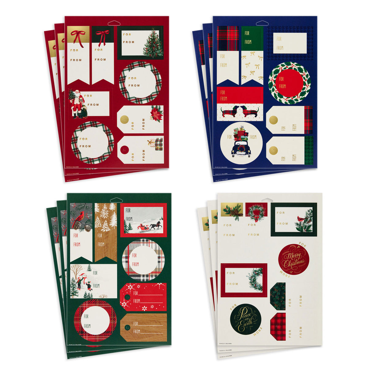Hallmark Classic Icons Christmas Gift Tag Stickers, 12 sheets